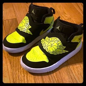 Jordan 1’S with Velcro strap.